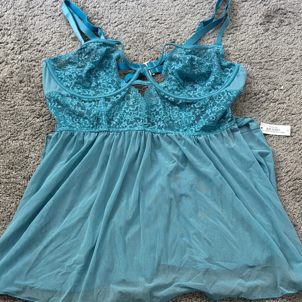 Adore Me Teal Lace Chemise